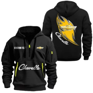 Hoodie Half Zipper Exclusive Logo Gift For American Pony Car Enthusiasts CAR170 - Black
