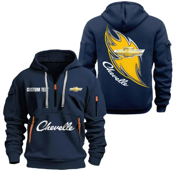Hoodie Half Zipper Exclusive Logo Gift For Heavy-Duty Truck Enthusiasts CAR170 - Navy