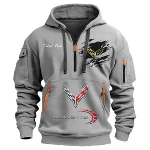 Hoodie Half Zipper Exclusive Logo Gift For Roadster Enthusiasts CAR113 - Gray