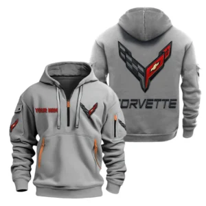 Hoodie Half Zipper Exclusive Logo Gift For Heavy-Duty Truck Enthusiasts CAR200 - Gray