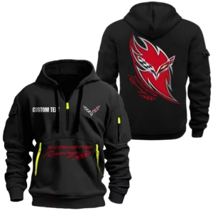 Hoodie Half Zipper Exclusive Logo Gift For Heavy-Duty Truck Enthusiasts CAR170 - Black