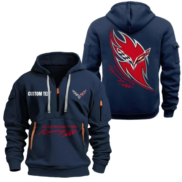 Roadster Hoodie Half Zipper, All Over Print Hoodie Gift For Roadster Enthusiasts CAR170 - Navy