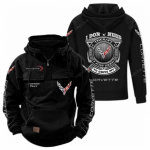 Classic Road Car Tactical Quarter Zip Hoodie, Exclusive Logo Hoodie For Car Enthusiasts CAR106 - Black