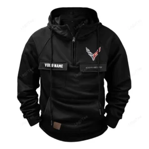US Performance Coupe Tactical Quarter Zip Hoodie, Exclusive Logo Hoodie For Car Enthusiasts CAR109 - Black