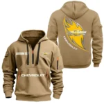 Popular US Car Hoodie Half Zipper, All Over Print Hoodie Gift For Popular US Car Enthusiasts CAR170 - Khaki