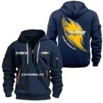 Popular US Car Hoodie Half Zipper, All Over Print Hoodie Gift For Popular US Car Enthusiasts CAR170 - Navy