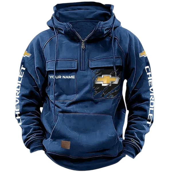 Practical Hatchback Tactical Quarter Zip Hoodie, Exclusive Logo Hoodie For Car Enthusiasts CAR164 - Dark Blue