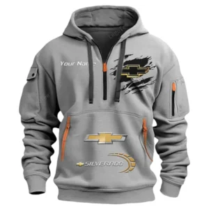 Hoodie Half Zipper Exclusive Logo Gift For American Pony Car Enthusiasts CAR113 - Gray