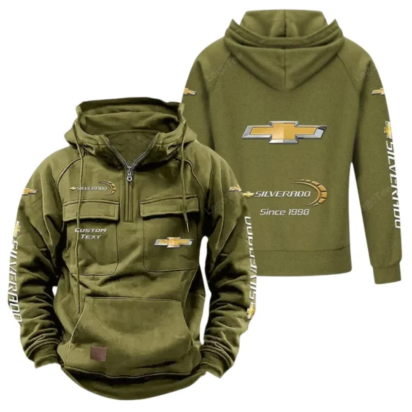 Muscle Car Tactical Quarter Zip Hoodie, Exclusive Logo Hoodie For Car Enthusiasts CAR960 - Army Green