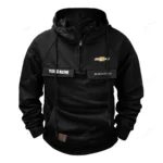 Two-Door Sports Car Tactical Quarter Zip Hoodie, Exclusive Logo Hoodie For Car Enthusiasts CAR109 - Black