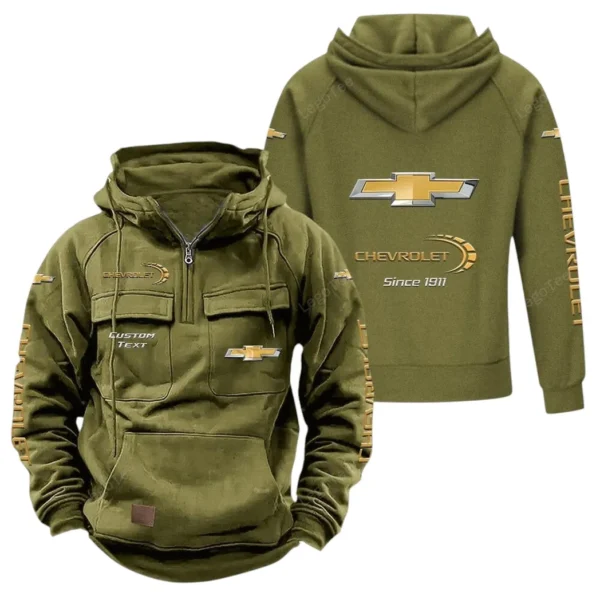 Practical Hatchback Tactical Quarter Zip Hoodie, Exclusive Logo Hoodie For Car Enthusiasts CAR960 - Army Green