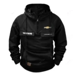 Off-Road SUV Tactical Quarter Zip Hoodie, Exclusive Logo Hoodie For Car Enthusiasts CAR109 - Black