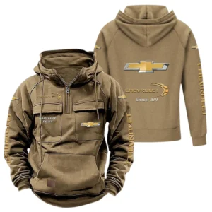 Reliable Family Car Tactical Quarter Zip Hoodie, Exclusive Logo Hoodie For Car Enthusiasts CAR960 - Khaki