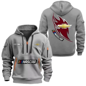 Racing Machine Hoodie Half Zipper, All Over Print Hoodie Gift For Racing Machine Enthusiasts CAR170 - Gray
