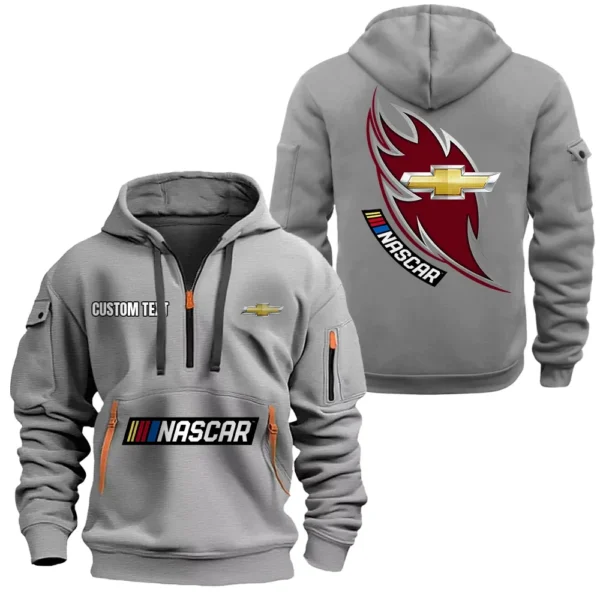 Racing Machine Hoodie Half Zipper, All Over Print Hoodie Gift For Racing Machine Enthusiasts CAR170 - Gray