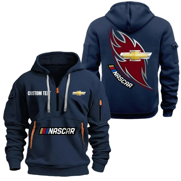 Track Competitor Hoodie Half Zipper, All Over Print Hoodie Gift For Track Competitor Enthusiasts CAR170 - Navy