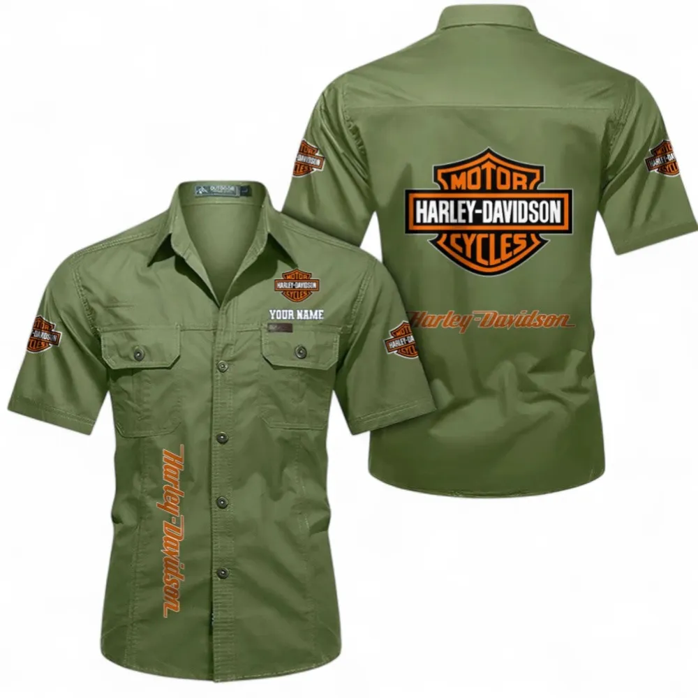 Chopper Style Men's Everyday Short Sleeve Shirt, Custom Name CAR392 - Fruit Green