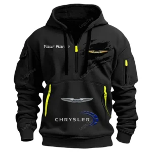 Hoodie Half Zipper Exclusive Logo Gift For Classic Automobile Enthusiasts CAR113 - Black