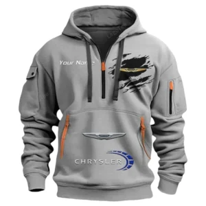 Hoodie Half Zipper Exclusive Logo Gift For Family Car Enthusiasts CAR113 - Gray