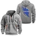 Hoodie Half Zipper Exclusive Logo Gift For American Sedan Enthusiasts CAR170 - Gray