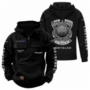 Full-Size Car Tactical Quarter Zip Hoodie, Exclusive Logo Hoodie For Car Enthusiasts CAR106 - Black