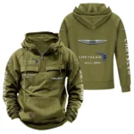 Full-Size Car Tactical Quarter Zip Hoodie, Exclusive Logo Hoodie For Car Enthusiasts CAR960 - Army Green