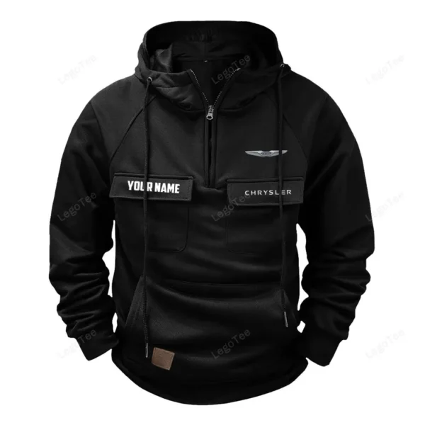 Premium Ride Tactical Quarter Zip Hoodie, Exclusive Logo Hoodie For Car Enthusiasts CAR109 - Black