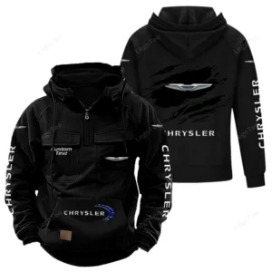 Classic Road Car Tactical Quarter Zip Hoodie, Exclusive Logo Hoodie For Car Enthusiasts CAR122 - Black