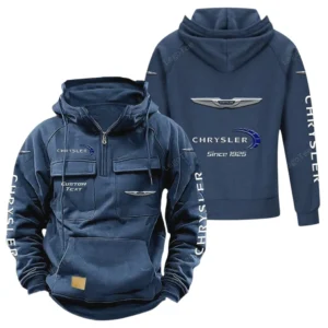 Classic Automobile Tactical Quarter Zip Hoodie, Exclusive Logo Hoodie For Car Enthusiasts CAR960 - Dark Blue
