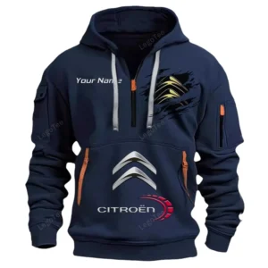 Hoodie Half Zipper Exclusive Logo Gift For Comfortable Sedan Enthusiasts CAR113 - Navy
