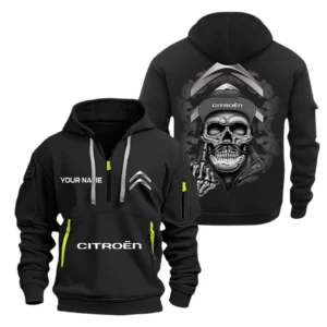 Hoodie Half Zipper Exclusive Logo Gift For Everyday Vehicle Enthusiasts CAR166 - Black