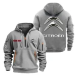 Hoodie Half Zipper Exclusive Logo Gift For Efficient Vehicle Enthusiasts CAR200 - Gray