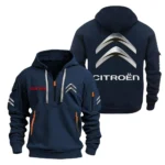 City Car Hoodie Half Zipper, Exclusive Logo Hoodie For City Car Enthusiasts CAR200 - Navy