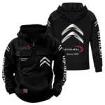 Family Car Tactical Quarter Zip Hoodie, Exclusive Logo Hoodie For Car Enthusiasts CAR960 - Black