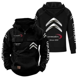 Family Car Tactical Quarter Zip Hoodie, Exclusive Logo Hoodie For Car Enthusiasts CAR960 - Black