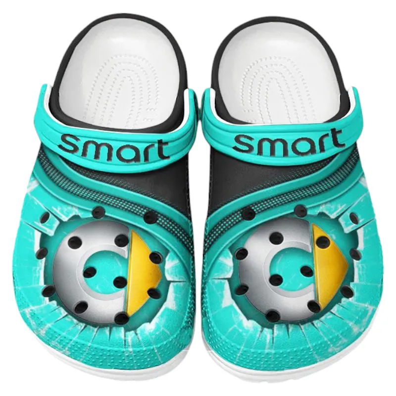 City-Friendly Ride Culture Clog, Stylish All Over Print Lightweight Shoes for Auto Fans and Streetwear Style CAR188 - Cyan