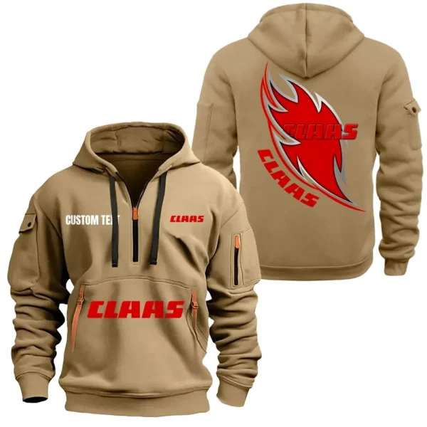Hoodie Half Zipper Exclusive Logo Gift For Harvest Companion Enthusiasts CAR170 - Khaki