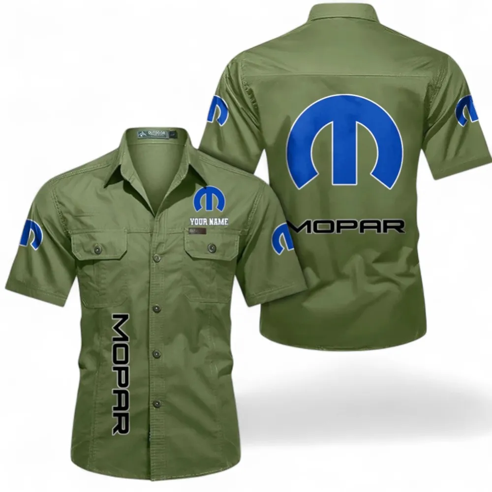 Classic Auto Enthusiasts Men's Everyday Short Sleeve Shirt, Custom Name CAR392 - Fruit Green