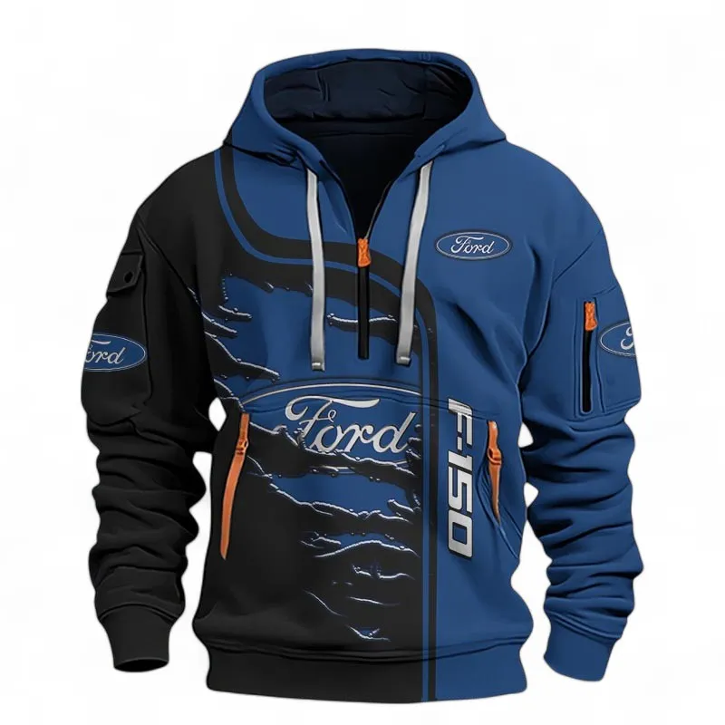 Classic Coupe Hoodie Half Zip 3D , Sporty Streetwear Hoodie For Car Lovers CAR395