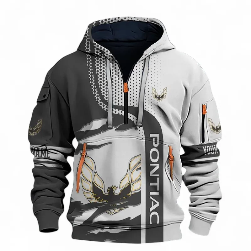 Classic Muscle Car Hoodie Half Zip 3D, Casual Comfort Hoodie For Car Lovers CAR396 - Black