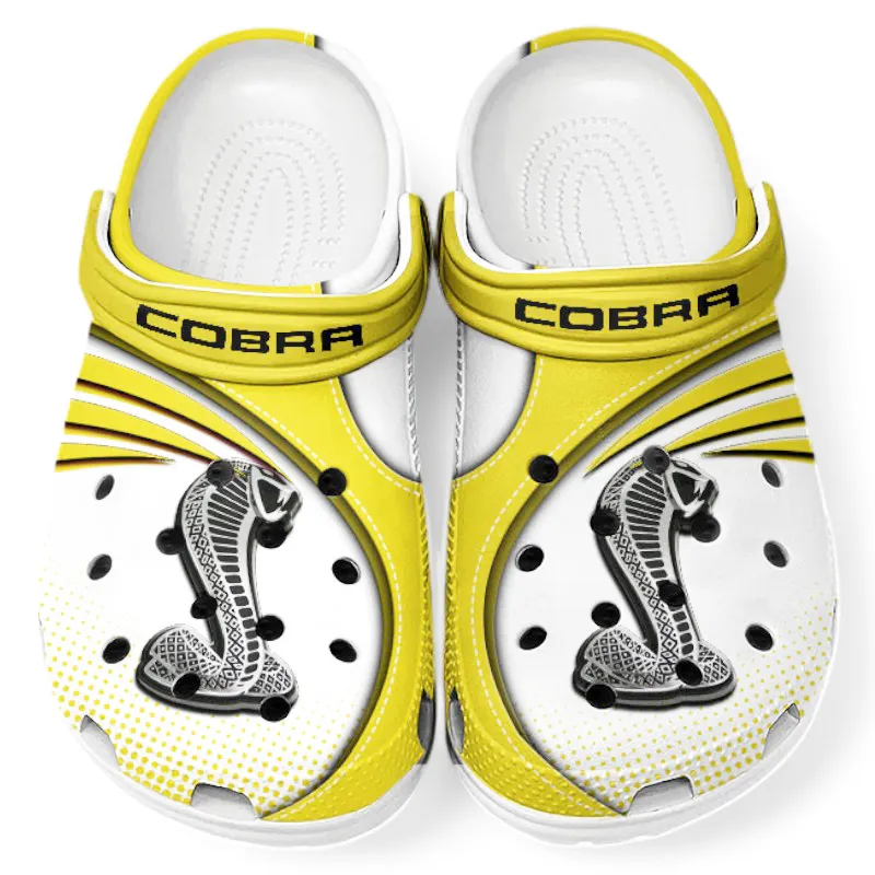 Classic Muscle Vehicle Culture Clog, Stylish All Over Print Lightweight Shoes for Auto Fans and Streetwear Style CAR181 - Yellow