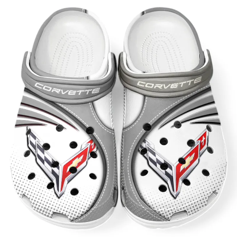 Classic Road Car Culture Clog, Stylish All Over Print Lightweight Shoes for Auto Fans and Streetwear Style CAR181 - Gray