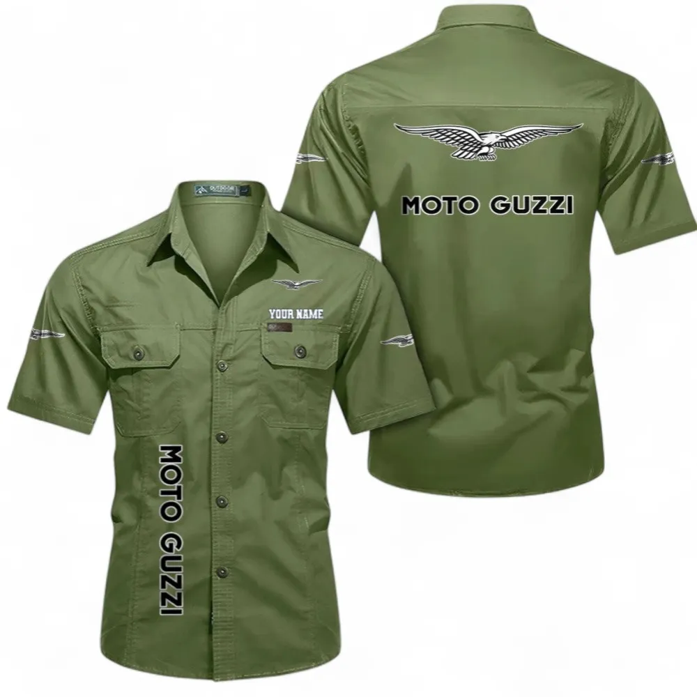 Classic Touring Bike Men's Everyday Short Sleeve Shirt, Custom Name CAR392 - Fruit Green