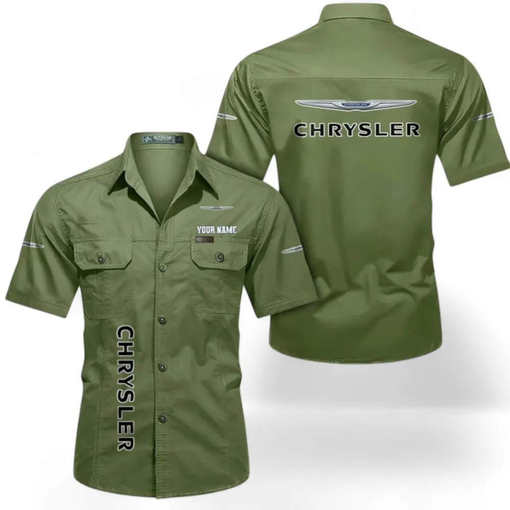 Comfortable Sedan Breathable Men's Cotton Short Sleeved Shirt, Custom Name CAR392 - Fruit Green