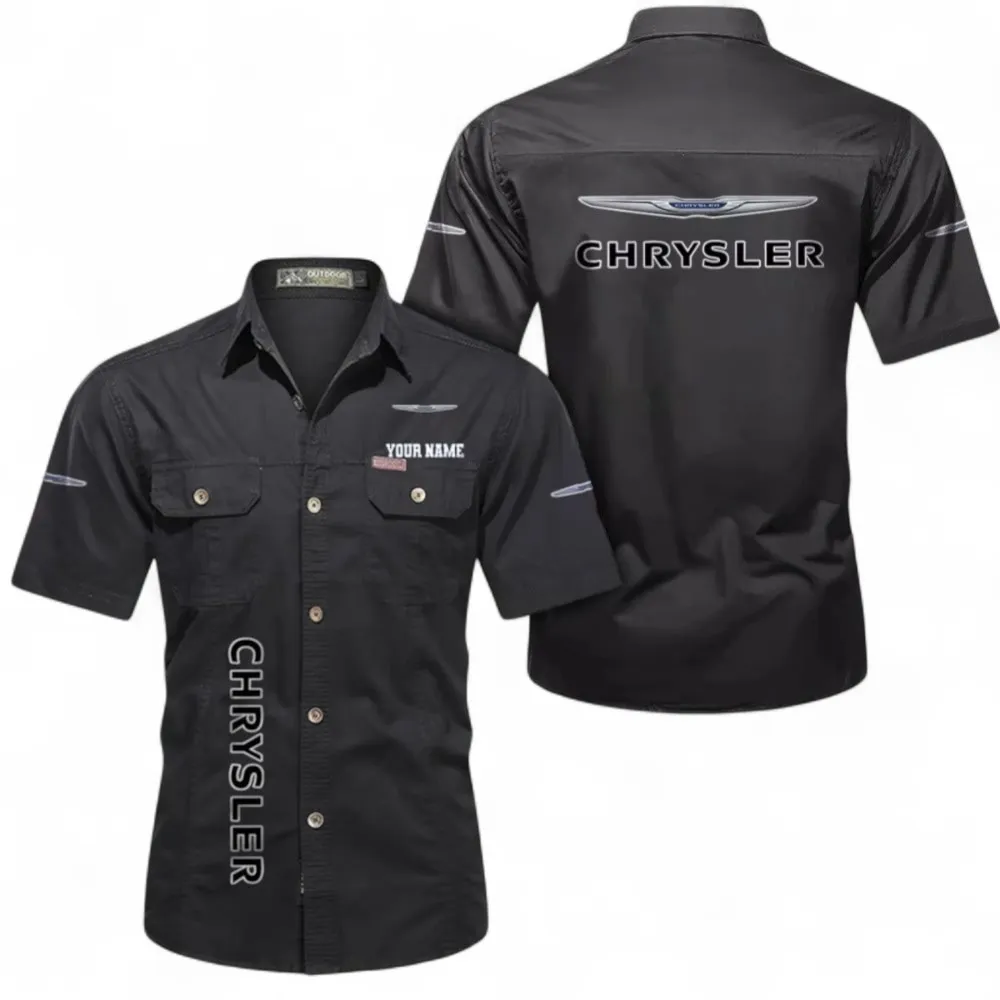 Comfortable Sedan Men's Casual Short Sleeved Shirt, Custom Name CAR392 - Black