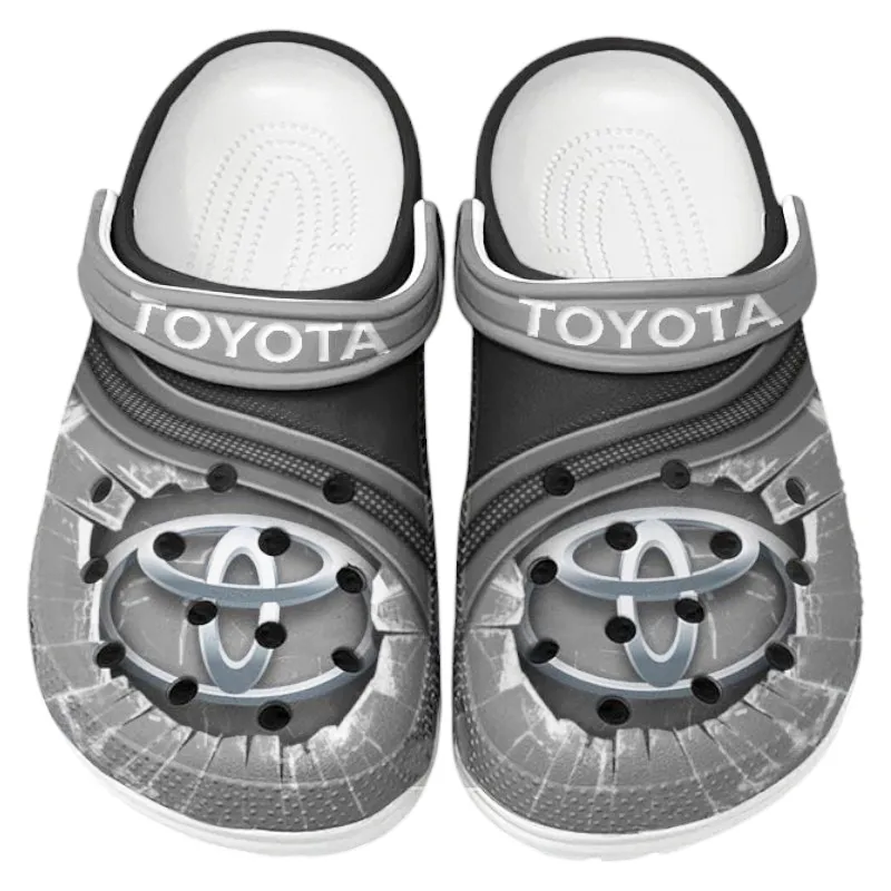 Compact Car Lover’s All Over Print Clog, Slip-On Shoes for Daily Comfort and Garage Style CAR188 - Gray