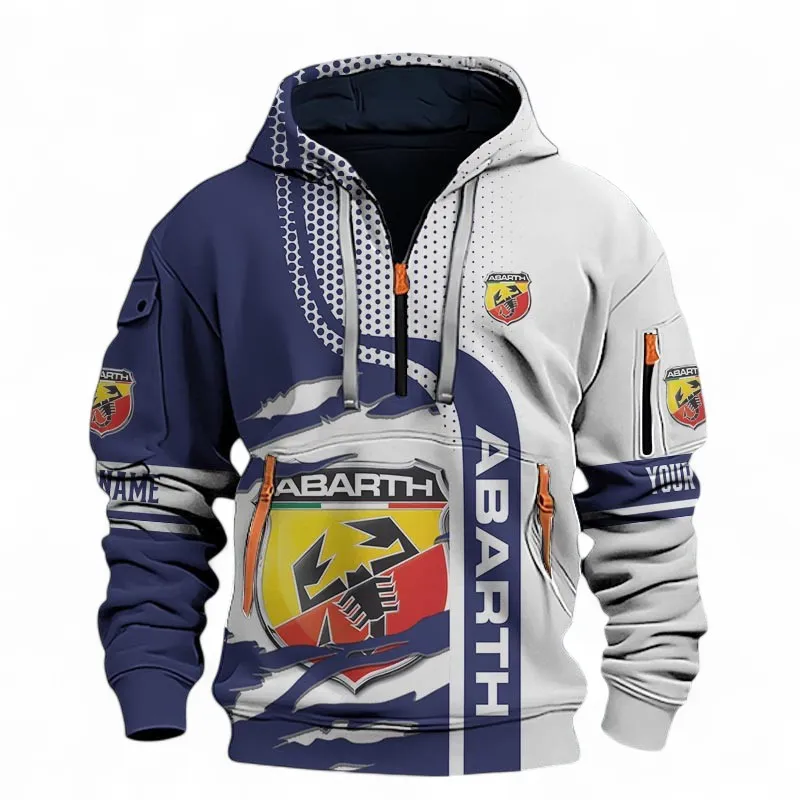 Compact Sports Car Hoodie Half Zip 3D, Comfortable Daily Hoodie For Car Lovers CAR396 - Blue
