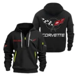 American Muscle Hoodie Half Zipper, Exclusive Logo Hoodie For American Muscle Enthusiasts CAR200 - Black
