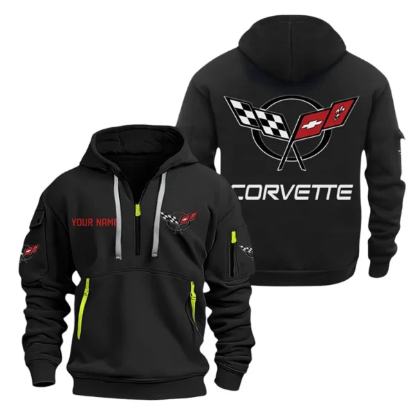 American Muscle Hoodie Half Zipper, Exclusive Logo Hoodie For American Muscle Enthusiasts CAR200 - Black