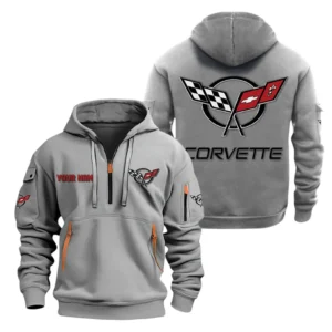 Track-Ready Ride Hoodie Half Zipper, All Over Print Hoodie Gift For Track-Ready Ride Enthusiasts CAR200 - Gray